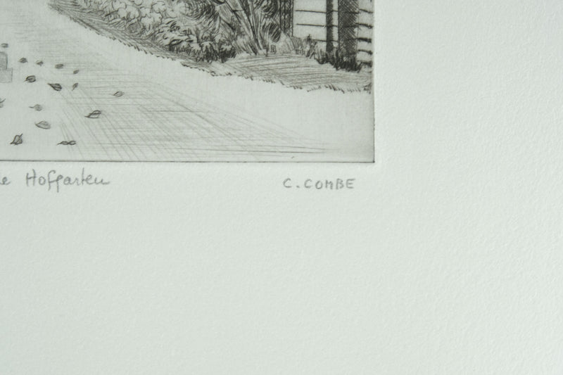 Camille COMBE : Dans le Hofgarten, Gravure originale signée