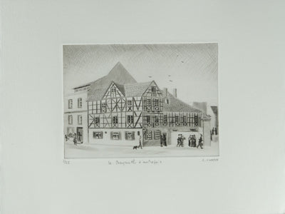 Camille COMBE : Le Bayreuth d'autrefois, Gravure originale signée