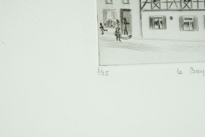 Camille COMBE : Le Bayreuth d'autrefois, Gravure originale signée