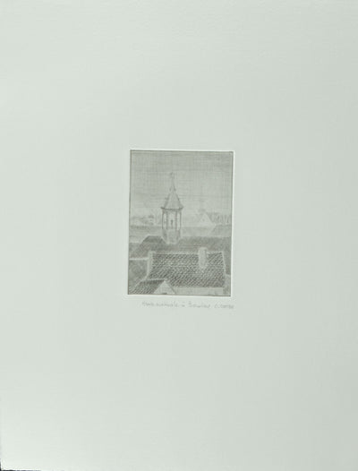Camille COMBE : Heure matinale à Bamberg, Gravure originale signée