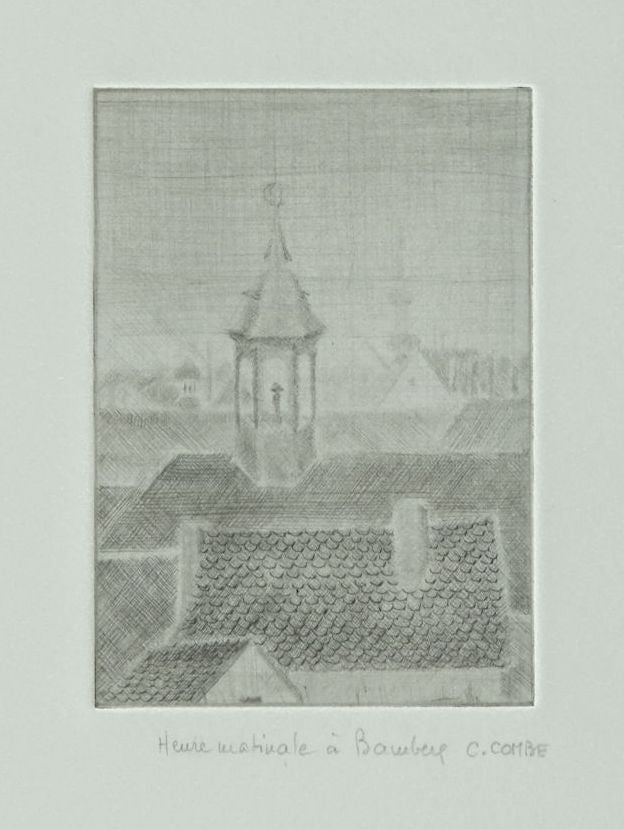 Camille COMBE : Heure matinale à Bamberg, Gravure originale signée