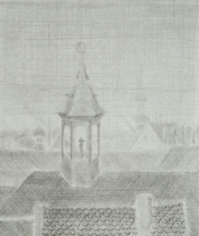 Camille COMBE : Heure matinale à Bamberg, Gravure originale signée