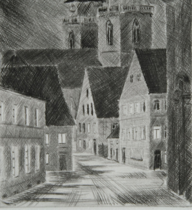 Camille COMBE : Les nuées passent… Bayreuth, Gravure originale signée
