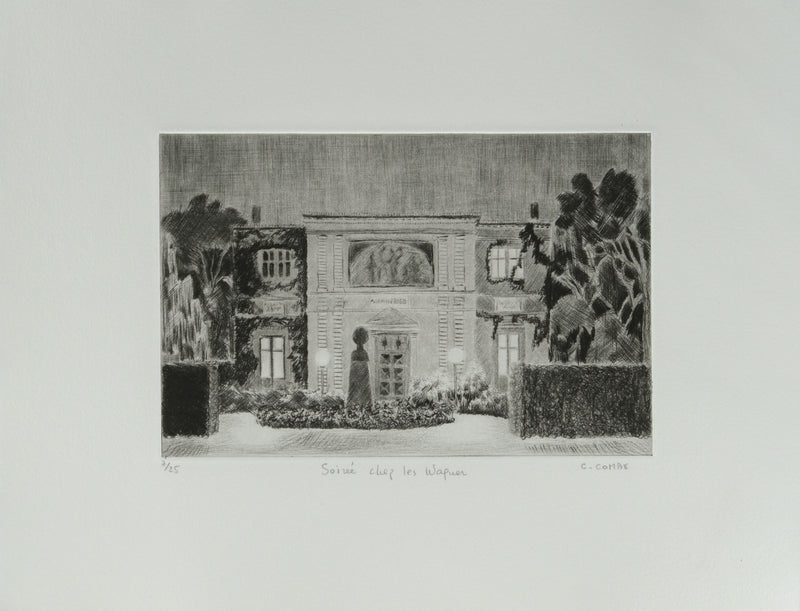 Camille COMBE : Soirée chez les Wagner, Gravure originale signée