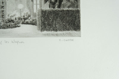 Camille COMBE : Soirée chez les Wagner, Gravure originale signée