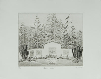 Camille COMBE : Soleil levant, Gravure originale signée