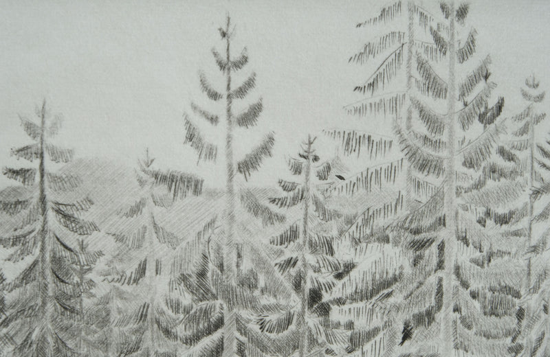 Camille COMBE : Soleil levant, Gravure originale signée