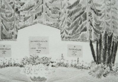 Camille COMBE : Soleil levant, Gravure originale signée