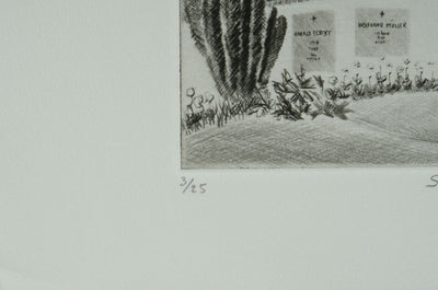 Camille COMBE : Soleil levant, Gravure originale signée