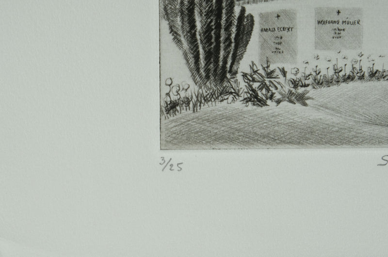 Camille COMBE : Soleil levant, Gravure originale signée