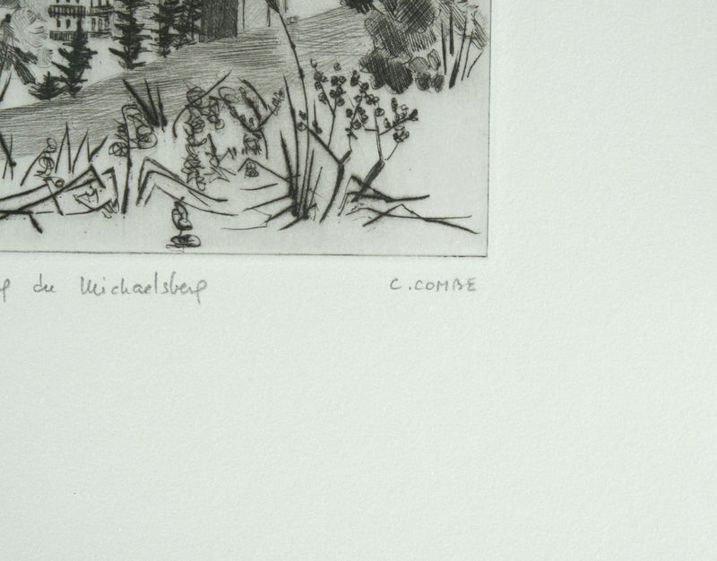 Camille COMBE : Bamberg du Michaelsberg, Gravure originale signée