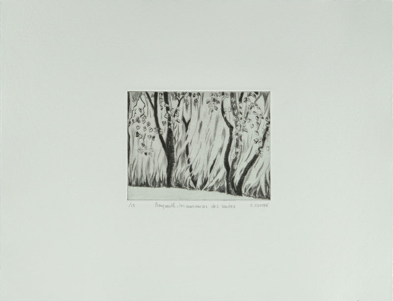 Camille COMBE : Beyrouth, les murmures des Saules, Gravure originale signée