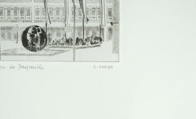 Camille COMBE : Le carillon de Beyrouth, Gravure originale signée