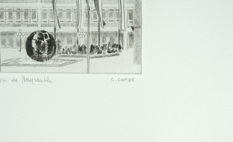 Camille COMBE : Le carillon de Beyrouth, Gravure originale signée