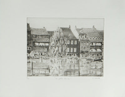 Camille COMBE : La petite Venise, Gravure originale signée