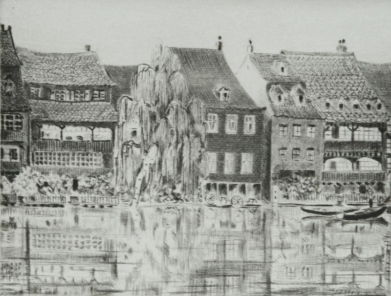Camille COMBE : La petite Venise, Gravure originale signée