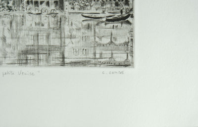Camille COMBE : La petite Venise, Gravure originale signée