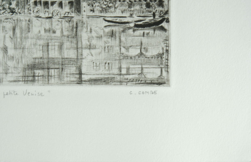 Camille COMBE : La petite Venise, Gravure originale signée