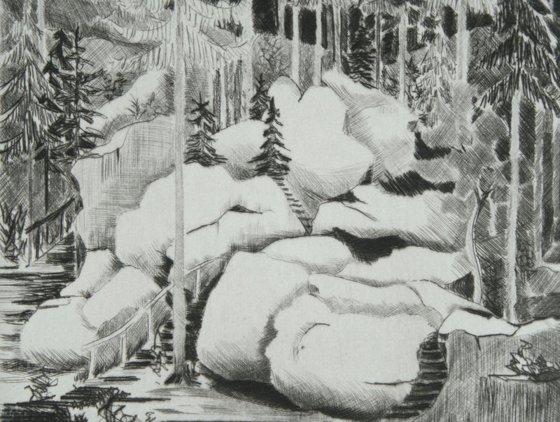 Camille COMBE : Un soir, à Luisenburg, Gravure originale signée