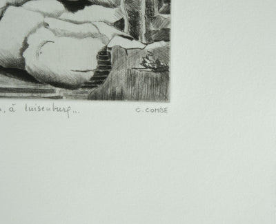 Camille COMBE : Un soir, à Luisenburg, Gravure originale signée