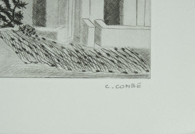 Camille COMBE : Grèce, Le ciel change à Mykonos, Gravure originale signée