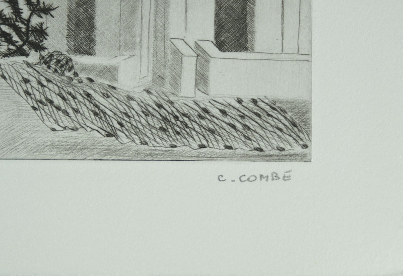 Camille COMBE : Grèce, Le ciel change à Mykonos, Gravure originale signée