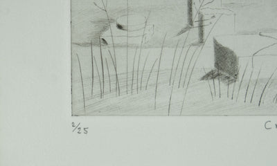 Camille COMBE : Grèce, Cnossos, Gravure originale signée