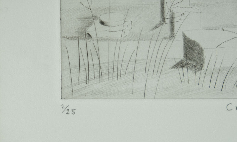 Camille COMBE : Grèce, Cnossos, Gravure originale signée