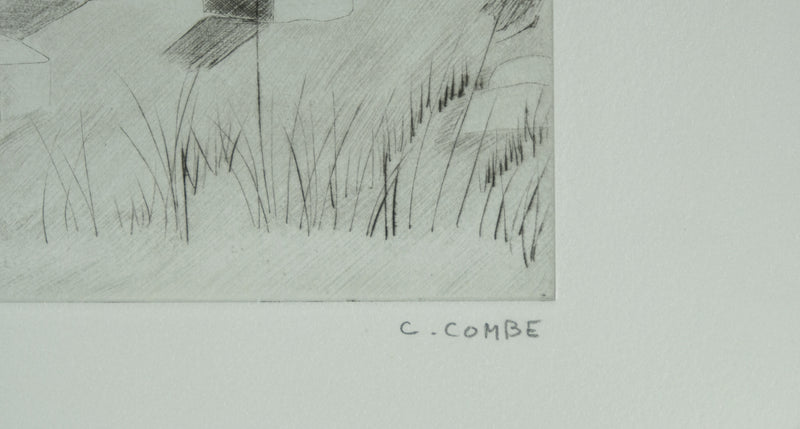 Camille COMBE : Grèce, Cnossos, Gravure originale signée