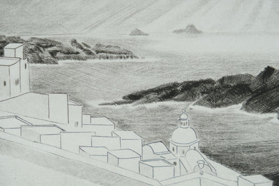 Camille COMBE : L'île noire, Gravure originale signée