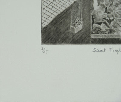 Camille COMBE : Saint Trophime, Gravure originale signée