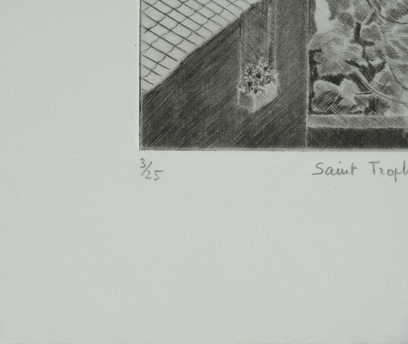 Camille COMBE : Saint Trophime, Gravure originale signée