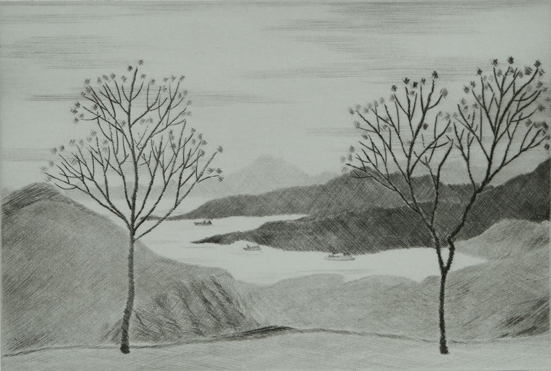 Camille COMBE : Aube delphique, Gravure originale signée