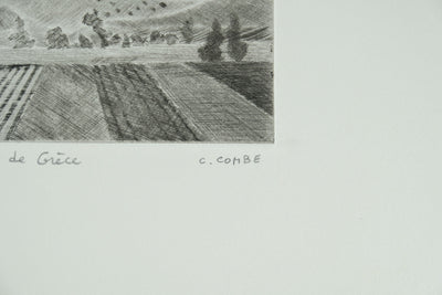 Camille COMBE : Sur les routes de Grèce, Gravure originale signée