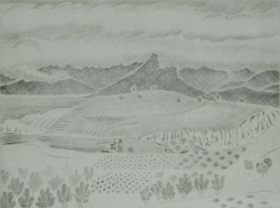Camille COMBE : Nuées sur la Crête, Gravure originale signée
