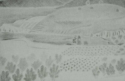 Camille COMBE : Nuées sur la Crête, Gravure originale signée