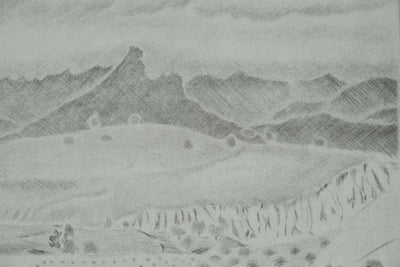 Camille COMBE : Nuées sur la Crête, Gravure originale signée