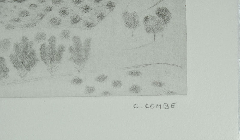 Camille COMBE : Nuées sur la Crête, Gravure originale signée