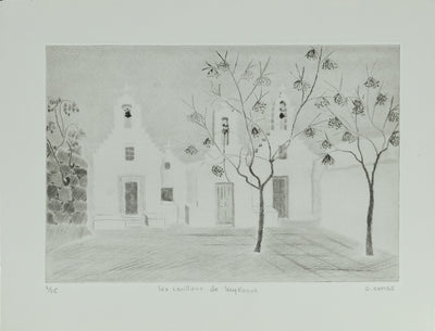 Camille COMBE : Les carillons de Mykonos, Gravure originale signée
