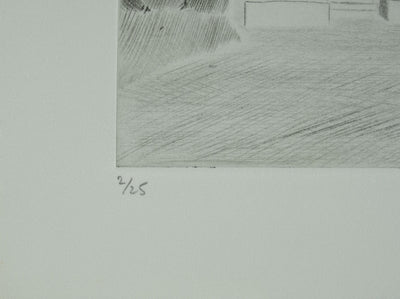Camille COMBE : Les carillons de Mykonos, Gravure originale signée
