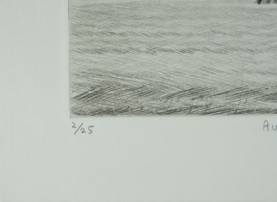 Camille COMBE : Grèce, les rivages de Lindos, Gravure originale signée