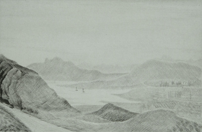 Camille COMBE : Au loin, la mer Epée, Gravure originale signée