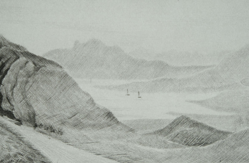 Camille COMBE : Au loin, la mer Epée, Gravure originale signée