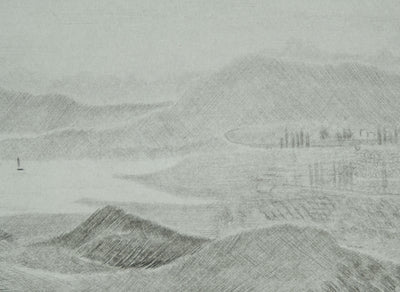 Camille COMBE : Au loin, la mer Epée, Gravure originale signée