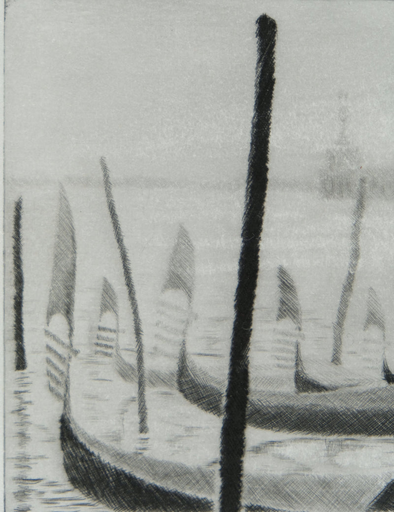 Camille COMBE : A Venise…, Gravure originale signée