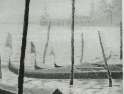 Camille COMBE : A Venise…, Gravure originale signée