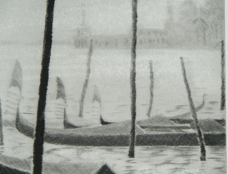 Camille COMBE : A Venise…, Gravure originale signée