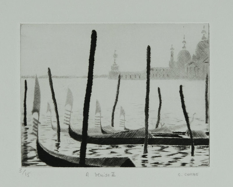 Camille COMBE : A Venise II, Gravure originale signée