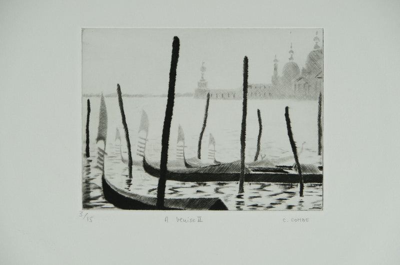 Camille COMBE : A Venise II, Gravure originale signée
