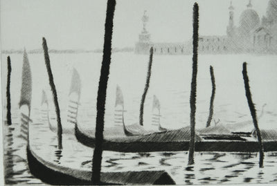Camille COMBE : A Venise II, Gravure originale signée